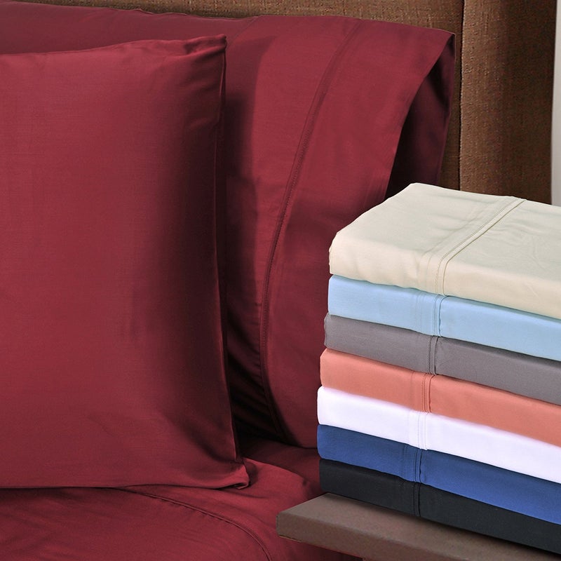 Superior Modal from Beechwood 300 Thread Bed Sheet Set  1 Elastic Deep Pocket Fitted Sheet  1 Flat Sheet  2 Pillowcases  Soft Cool Sheets  Sateen Weave  Bedding Essentials  King  Light Blue - Image 3